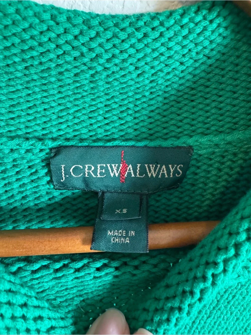 J. Crew Women's Green Cotton 1988 Rollneck Chunky Sweater Size XS